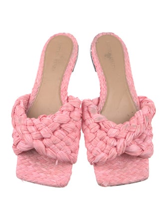 Bottega Veneta Raffia Slides