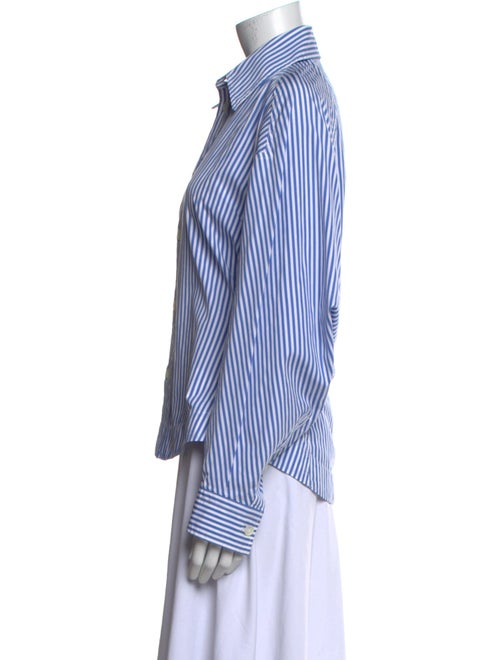 Bottega Veneta Striped Long Sleeve Button-Up Top