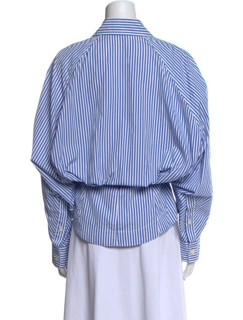 Bottega Veneta Striped Long Sleeve Button-Up Top