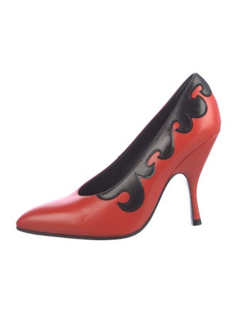 Bottega Veneta Leather Colorblock Pattern Pumps