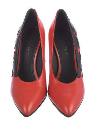 Bottega Veneta Leather Colorblock Pattern Pumps
