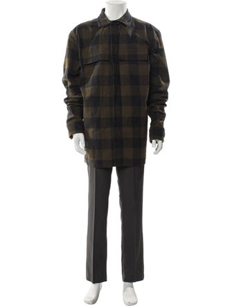 Bottega Veneta Plaid Print Overcoat