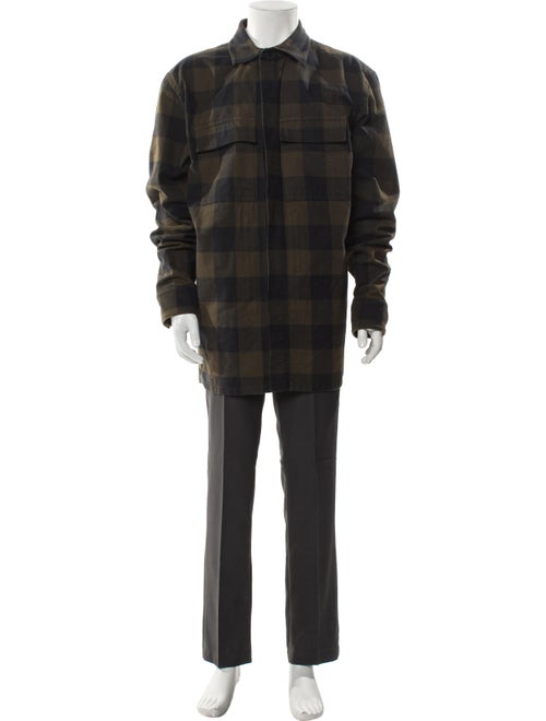 Bottega Veneta Plaid Print Overcoat
