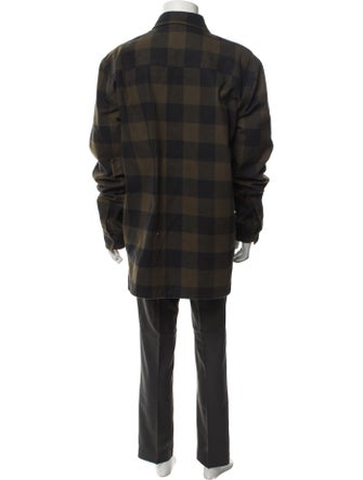 Bottega Veneta Plaid Print Overcoat