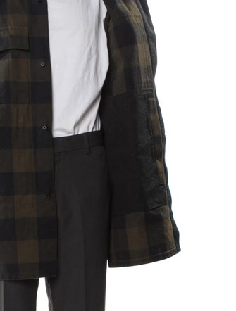 Bottega Veneta Plaid Print Overcoat