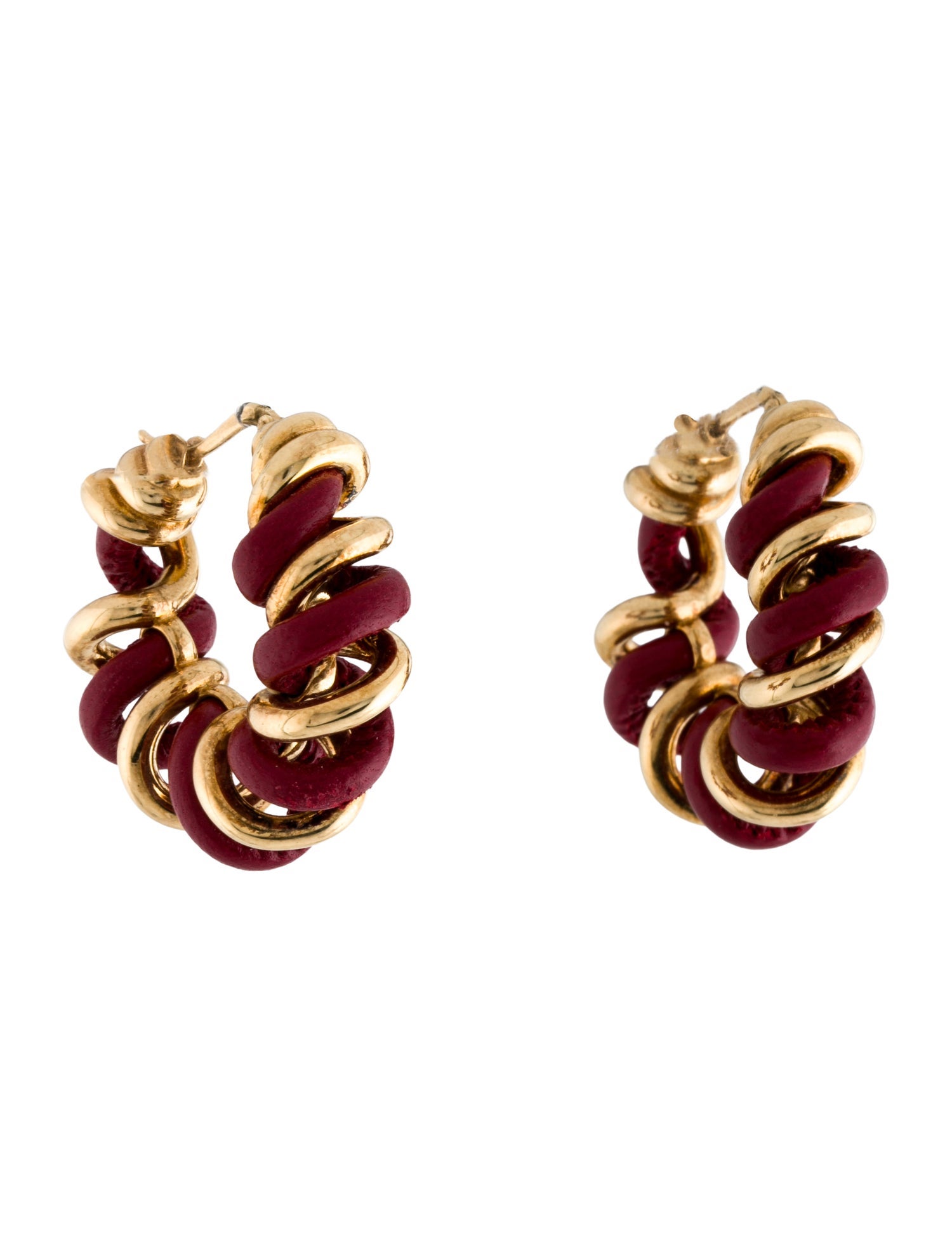 Bottega Veneta Leather Hoop Earrings