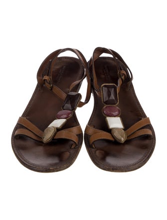 Bottega Veneta Intrecciato Weave Leather Gladiator Sandals