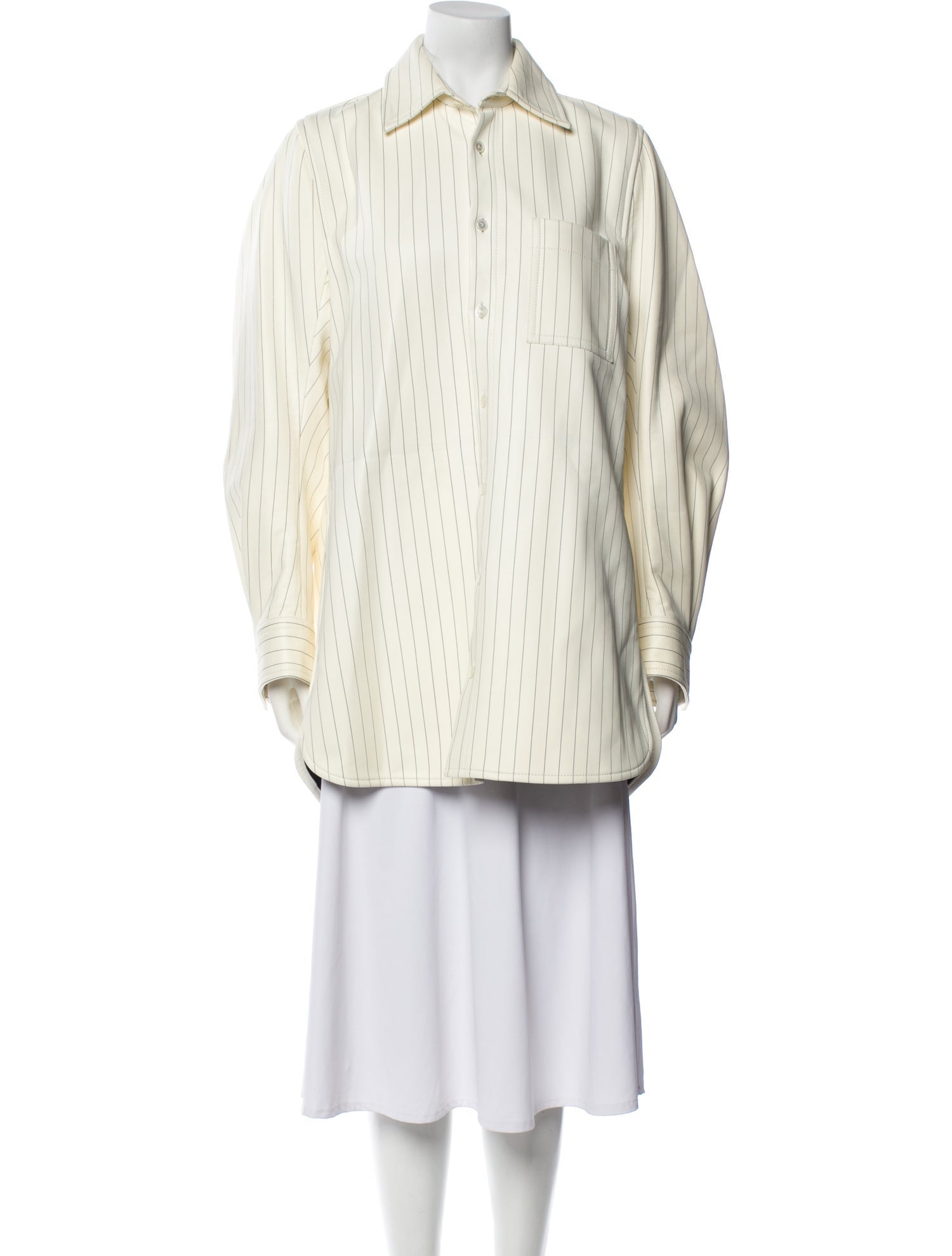 Bottega Veneta Leather Striped Coat