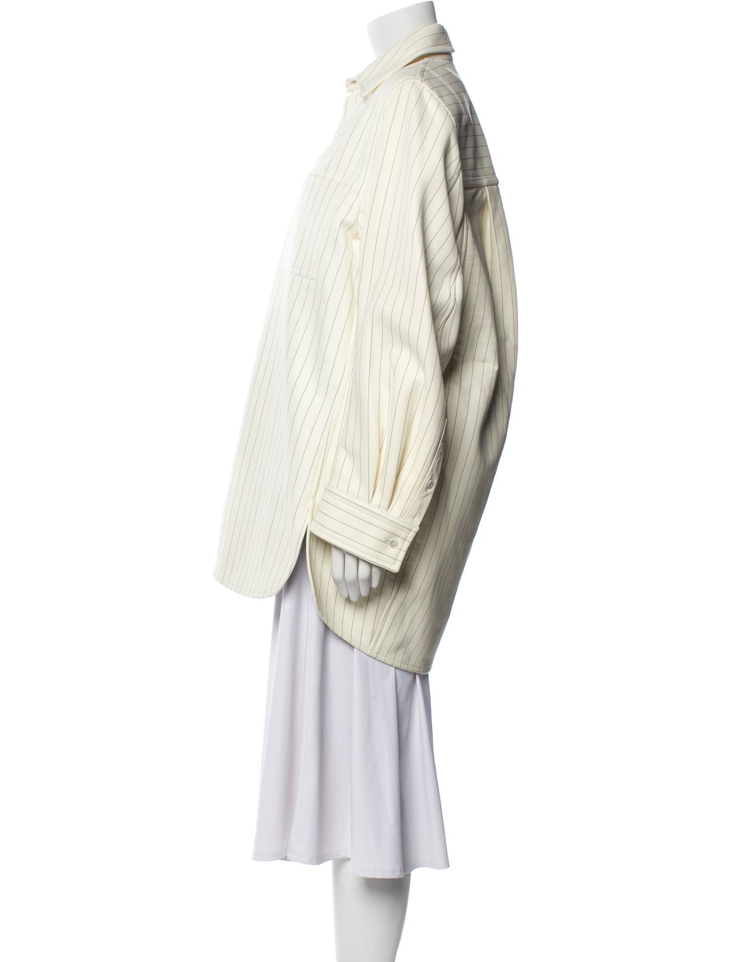 Bottega Veneta Leather Striped Coat