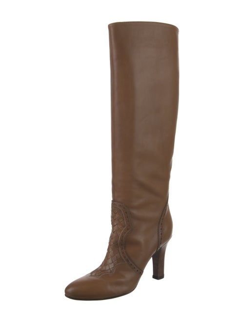 Bottega Veneta Leather Lasercut Accents Boots