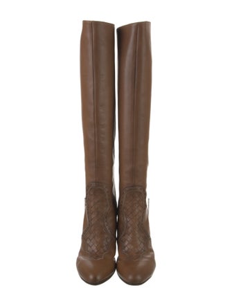 Bottega Veneta Leather Lasercut Accents Boots