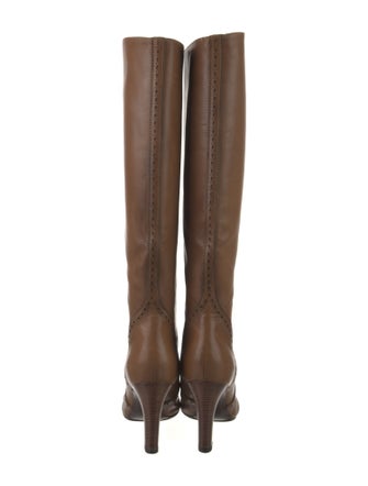 Bottega Veneta Leather Lasercut Accents Boots