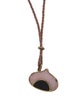 Bottega Veneta Wood & Leather Pendant Necklace