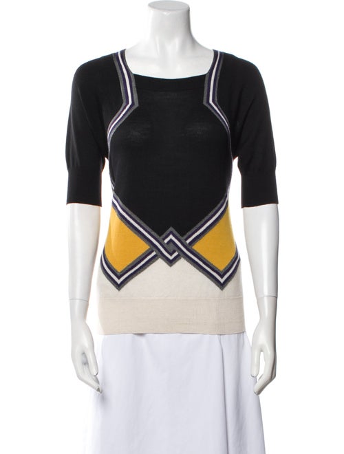 Bottega Veneta Wool Colorblock Pattern Top