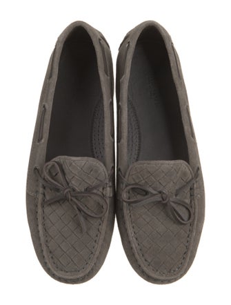 Bottega Veneta Intrecciato Weave Suede Moccasins
