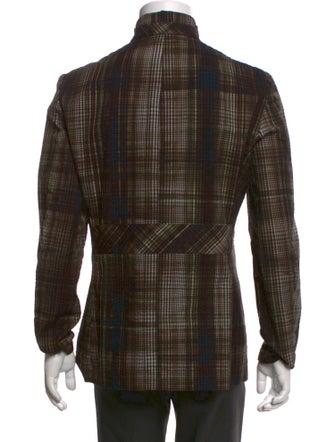 Bottega Veneta Plaid Print Long Sleeve Western Shirt