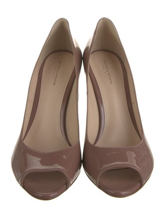 Bottega Veneta Intrecciato Weave Patent Leather Pumps