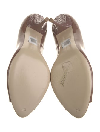 Bottega Veneta Intrecciato Weave Patent Leather Pumps