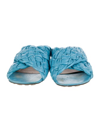 Bottega Veneta Intrecciato Weave Leather Slides