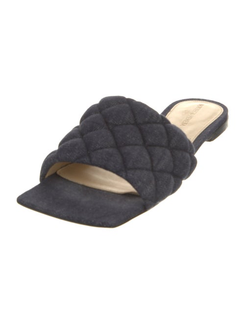 Bottega Veneta Quilted Pattern Denim Slides