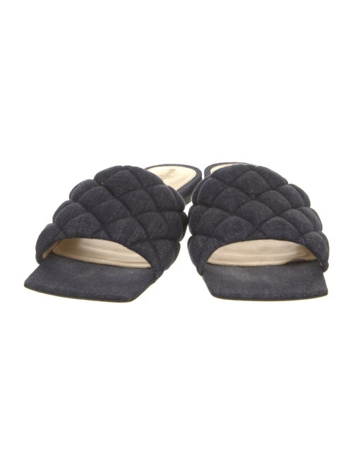 Bottega Veneta Quilted Pattern Denim Slides