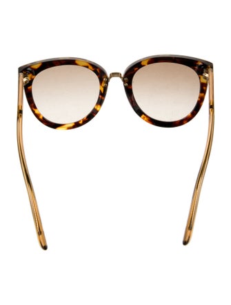 Bottega Veneta Intrecciato Weave Round Sunglasses
