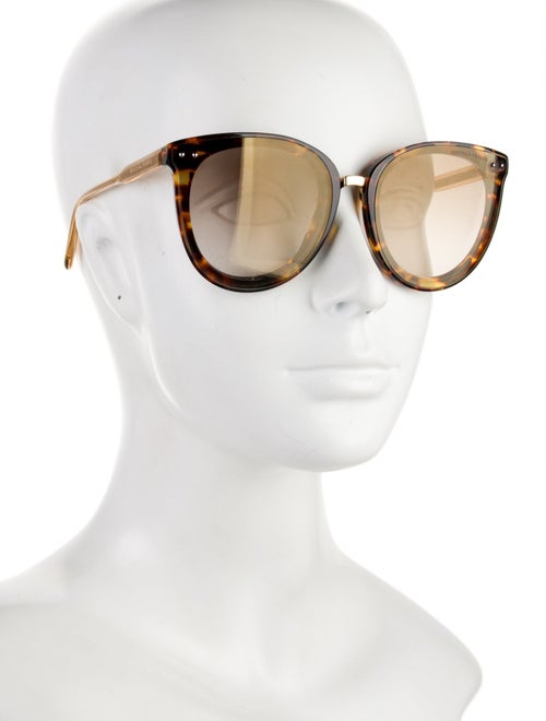 Bottega Veneta Intrecciato Weave Round Sunglasses