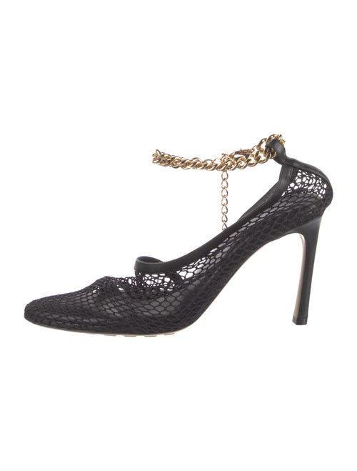 Bottega Veneta Mesh Chain-Link Accents Slingback Pumps