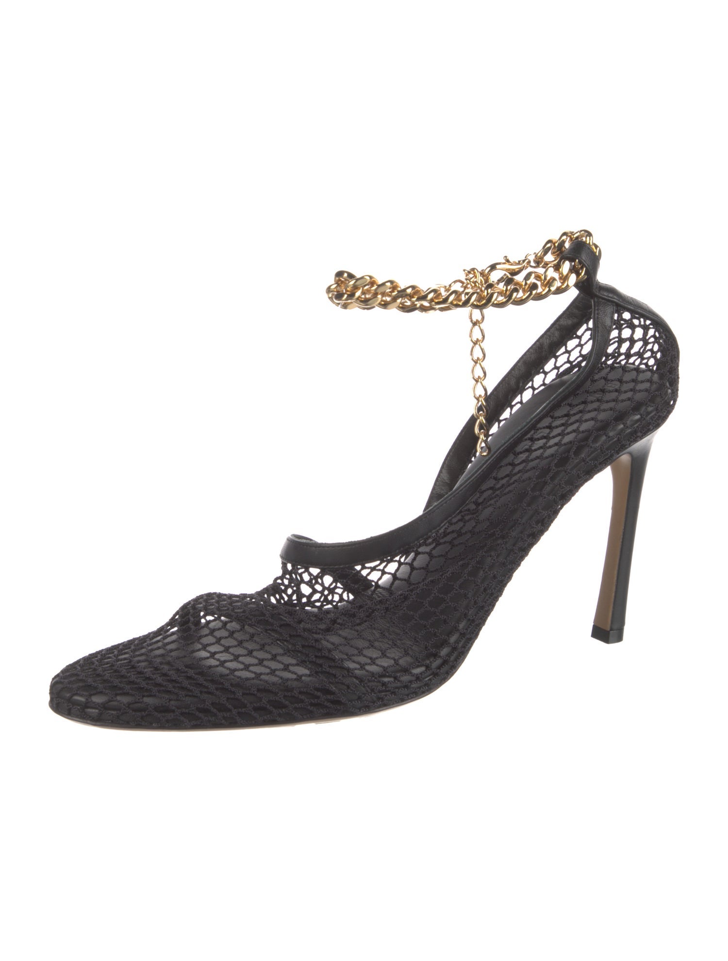 Bottega Veneta Mesh Chain-Link Accents Slingback Pumps