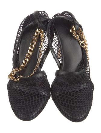 Bottega Veneta Mesh Chain-Link Accents Slingback Pumps