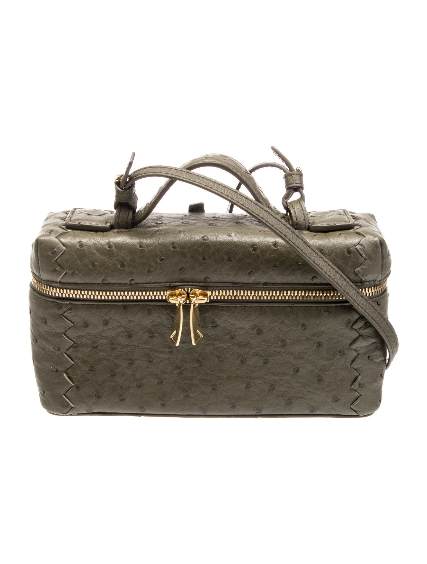 Bottega Veneta Ostrich Top Handle Bag 2025