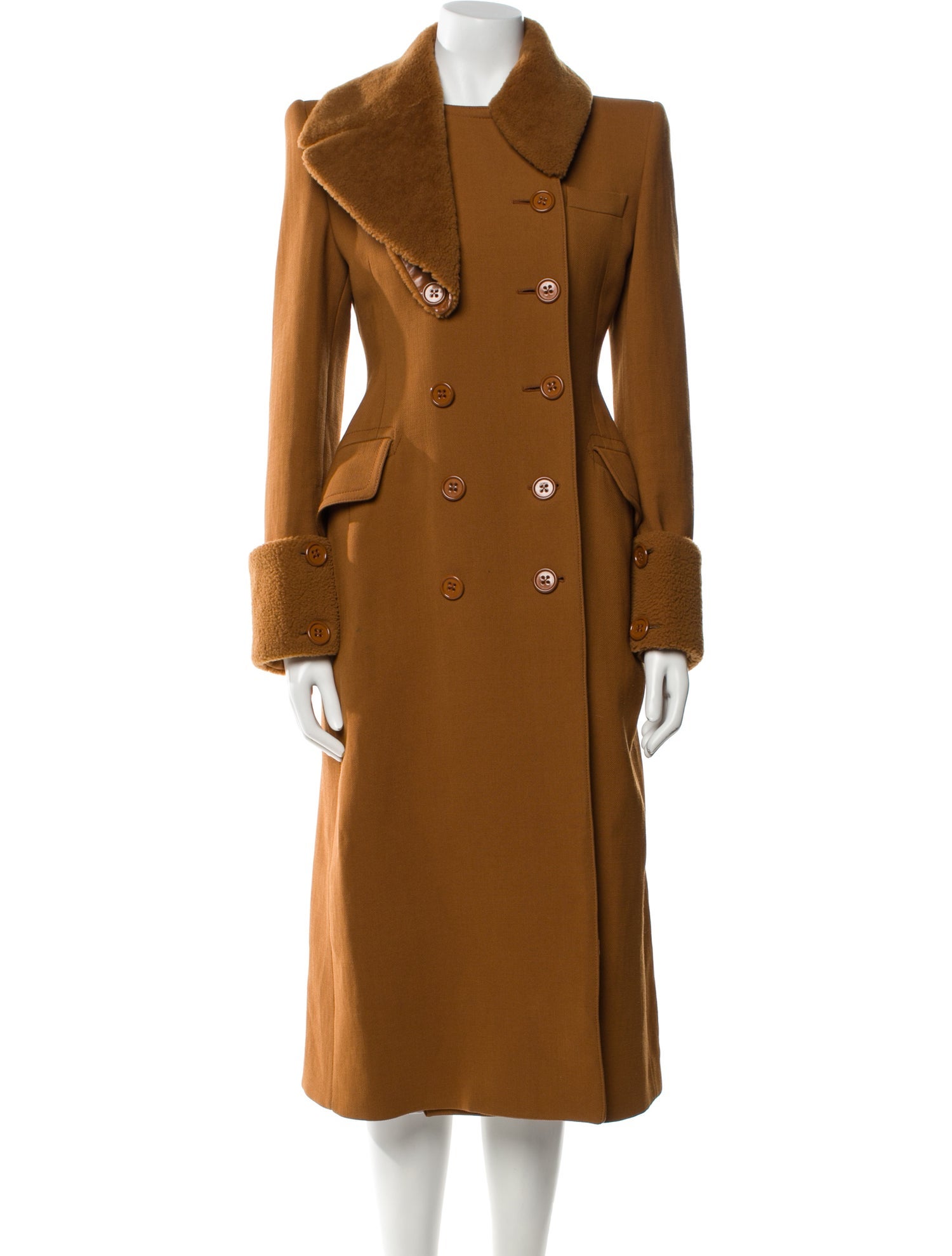 Bottega Veneta Wool Faux Fur Coat