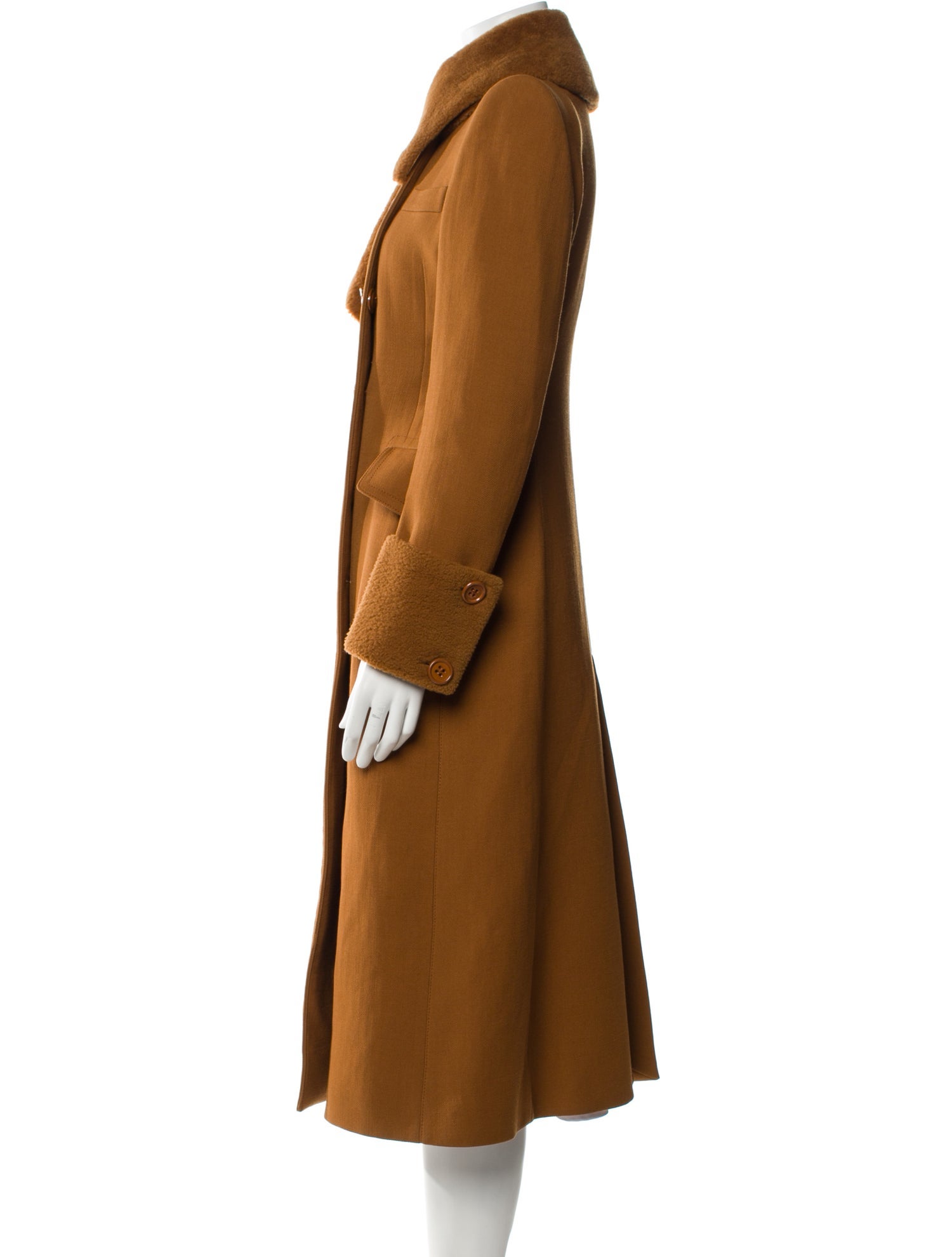 Bottega Veneta Wool Faux Fur Coat