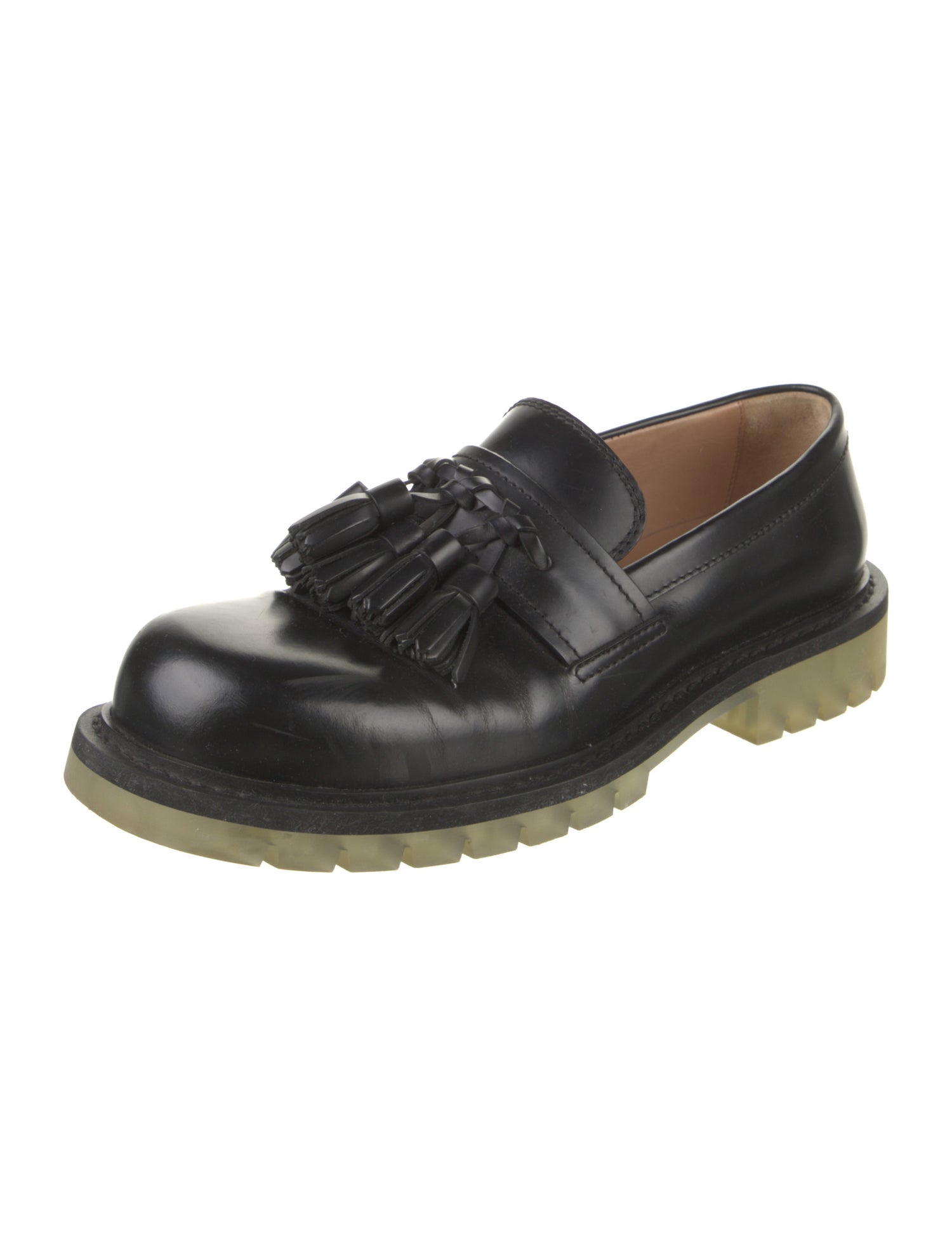 Bottega Veneta Leather Tassel Accents Loafers