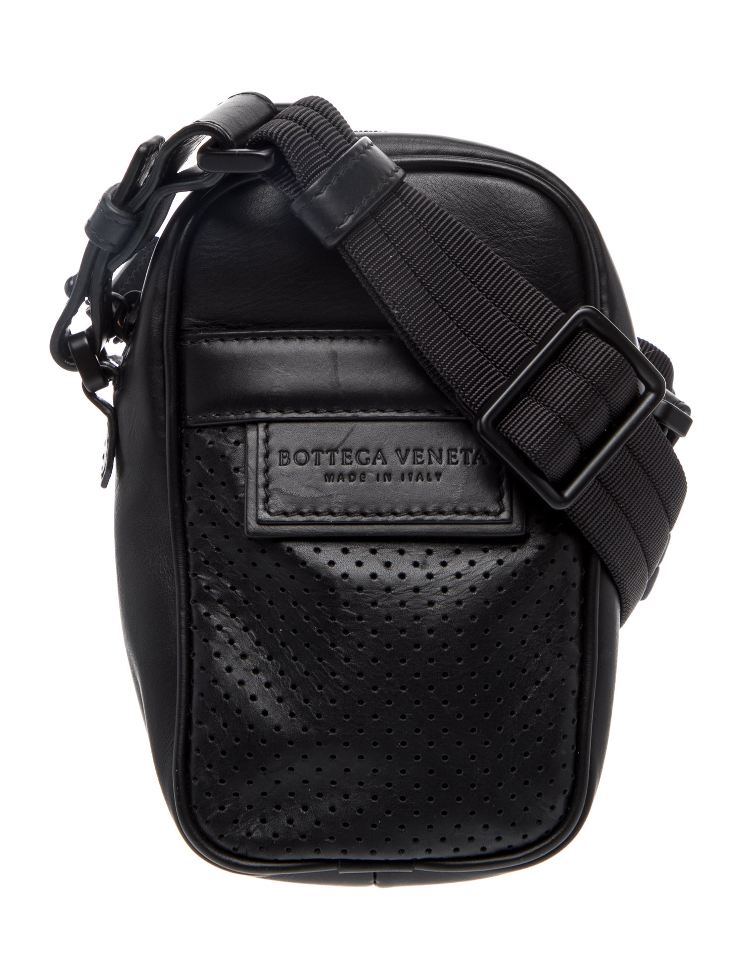 Bottega Veneta Leather Perforated Compact Messenger Bag