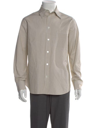 Bottega Veneta Signature Logo Striped Dress Shirt