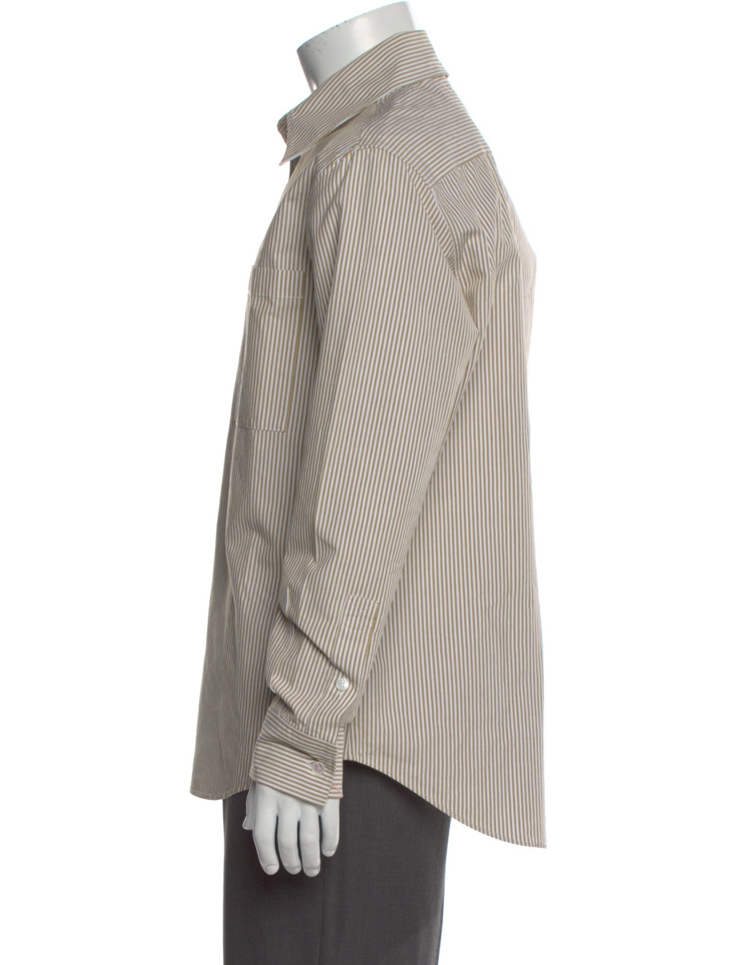 Bottega Veneta Signature Logo Striped Dress Shirt