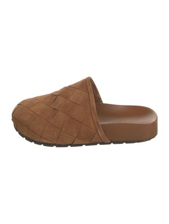 Bottega Veneta Intrecciato Weave Suede Mules
