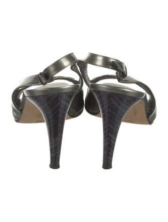 Bottega Veneta Leather Printed Slingback Sandals