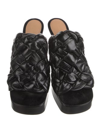 Bottega Veneta Intrecciato Weave Leather Slides