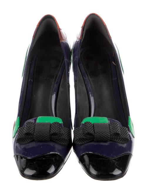Bottega Veneta Patent Leather Printed Slingback Pumps
