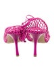Bottega Veneta Mesh Leather Trim Embellishment T-Strap Pumps