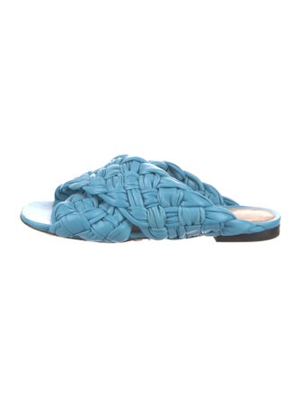 Bottega Veneta Intrecciato Weave Leather Slides
