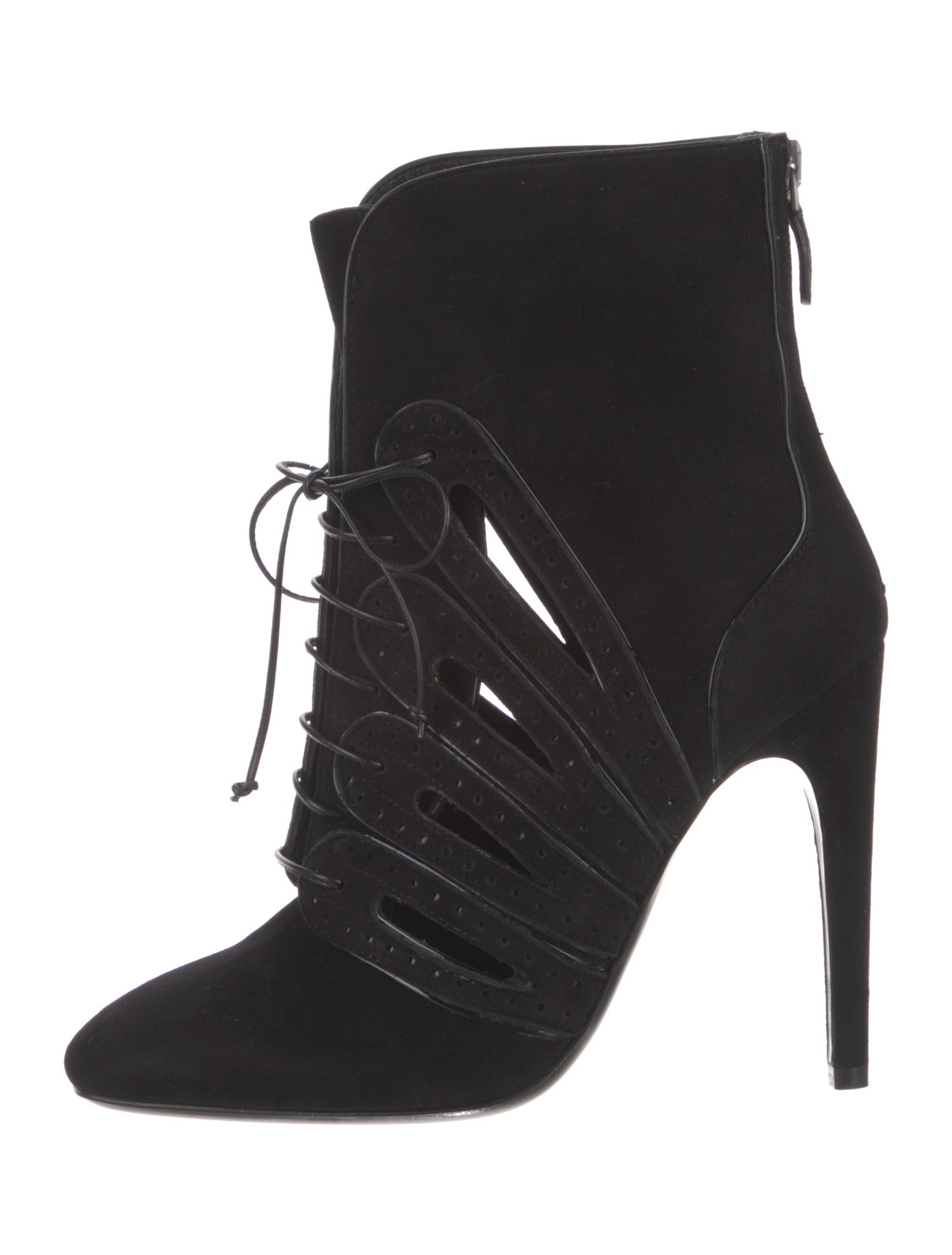 Bottega Veneta Suede Cutout Accent Lace-Up Boots