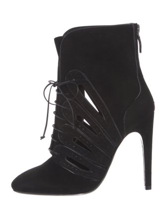 Bottega Veneta Suede Cutout Accent Lace-Up Boots