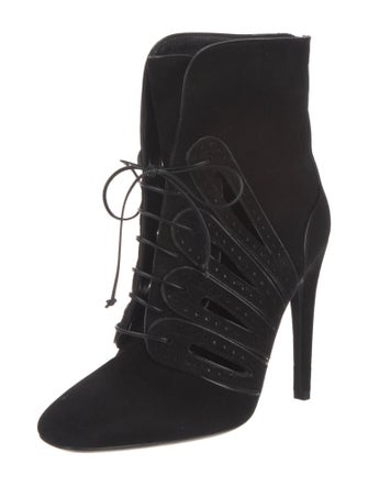 Bottega Veneta Suede Cutout Accent Lace-Up Boots