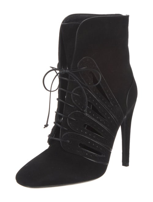 Bottega Veneta Suede Cutout Accent Lace-Up Boots