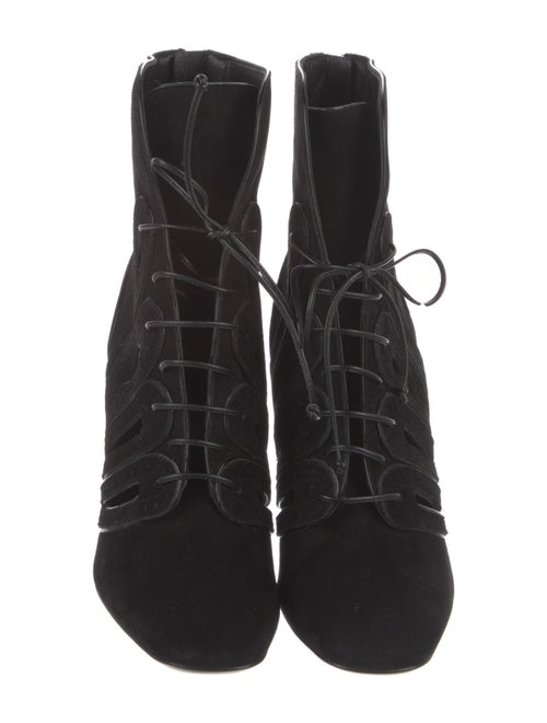 Bottega Veneta Suede Cutout Accent Lace-Up Boots