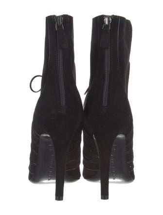 Bottega Veneta Suede Cutout Accent Lace-Up Boots