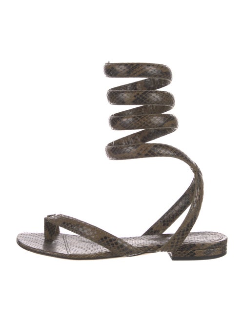 Bottega Veneta Snakeskin Animal Print Gladiator Sandals